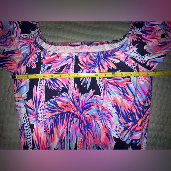 Lilly Pulitzer Lana Romper Bright Navy Palms Up Size S. NWT - Picture 2 of 14